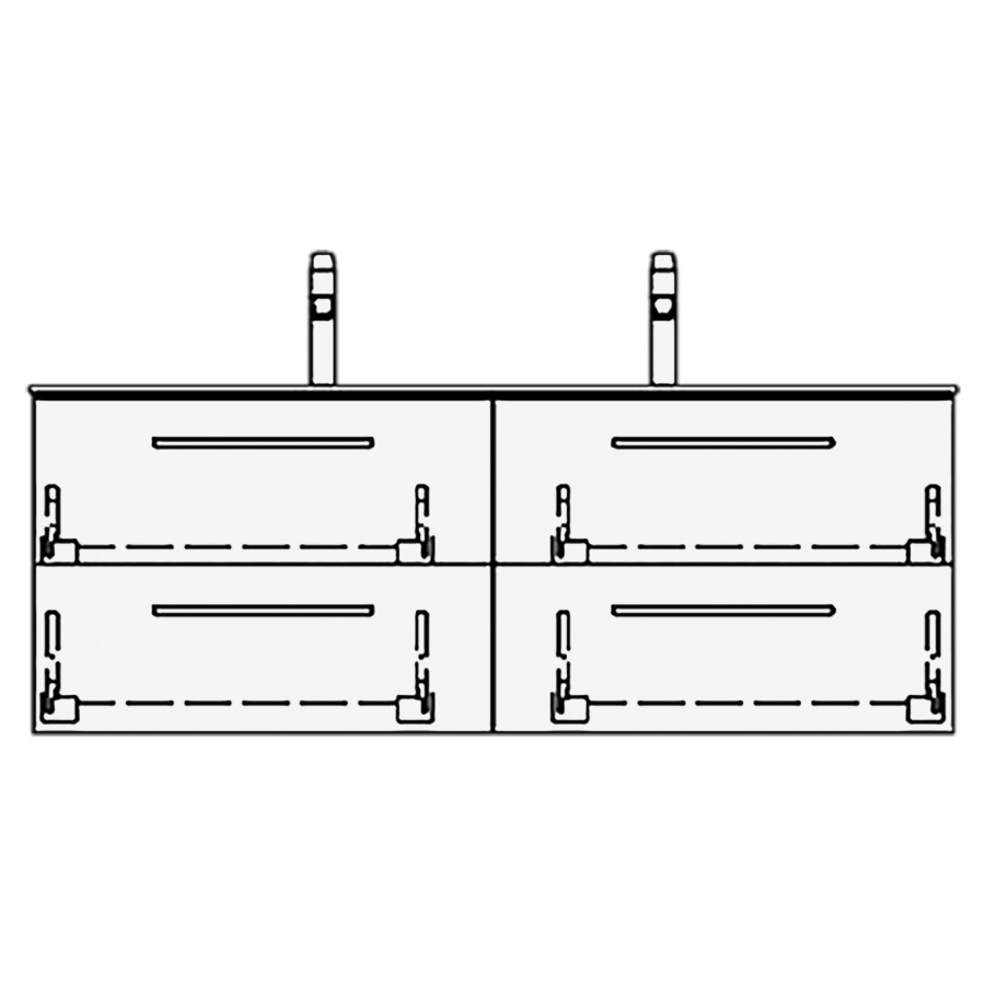 Élément inférieur STUDIO RANA
119,0 x 44,0 x 47,0 cm
pour lavabo Studio 120 cm
avec 2 robinets
2 éléments à chacune 2 tiroirs