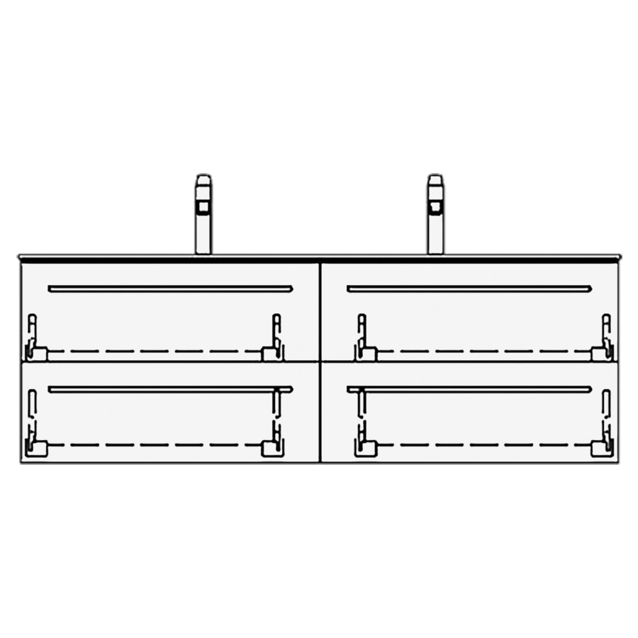 Élément inférieur STUDIO RANA
129,0 x 44,0 x 47,0 cm
pour lavabo Studio 130 cm
avec 2 robinets
2 éléments à chacune 2 tiroirs