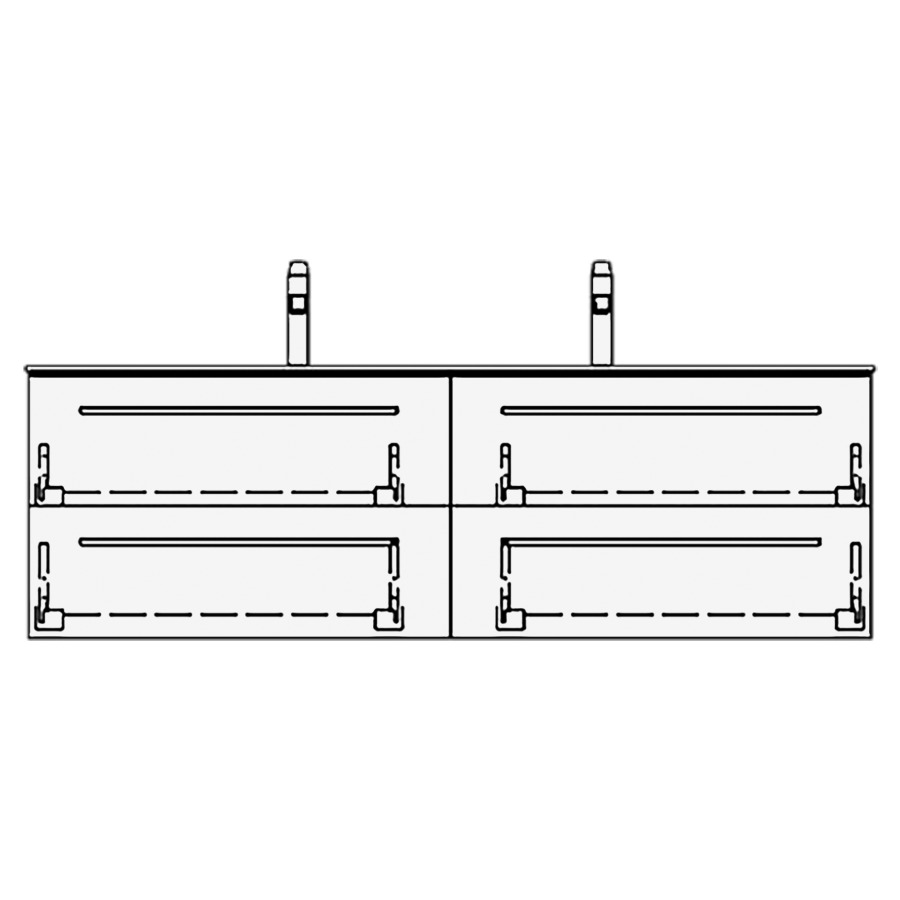 Élément inférieur STUDIO RANA
139,0 x 44,0 x 47,0 cm
pour lavabo Studio 140 cm
avec 2 robinets
2 éléments à chacune 2 tiroirs