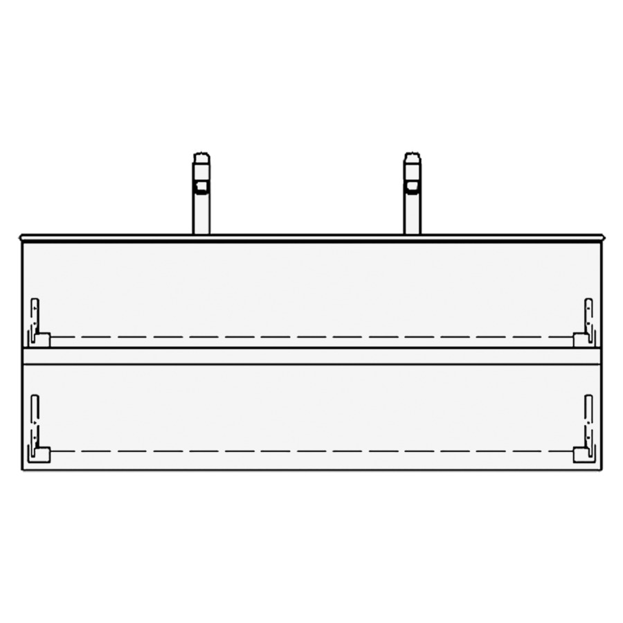 Élément inférieur STUDIO GATTO
119,0 x 48,0 x 47,0 cm
pour lavabo Studio 120 cm
avec 2 robinets
élément à 2 tiroirs