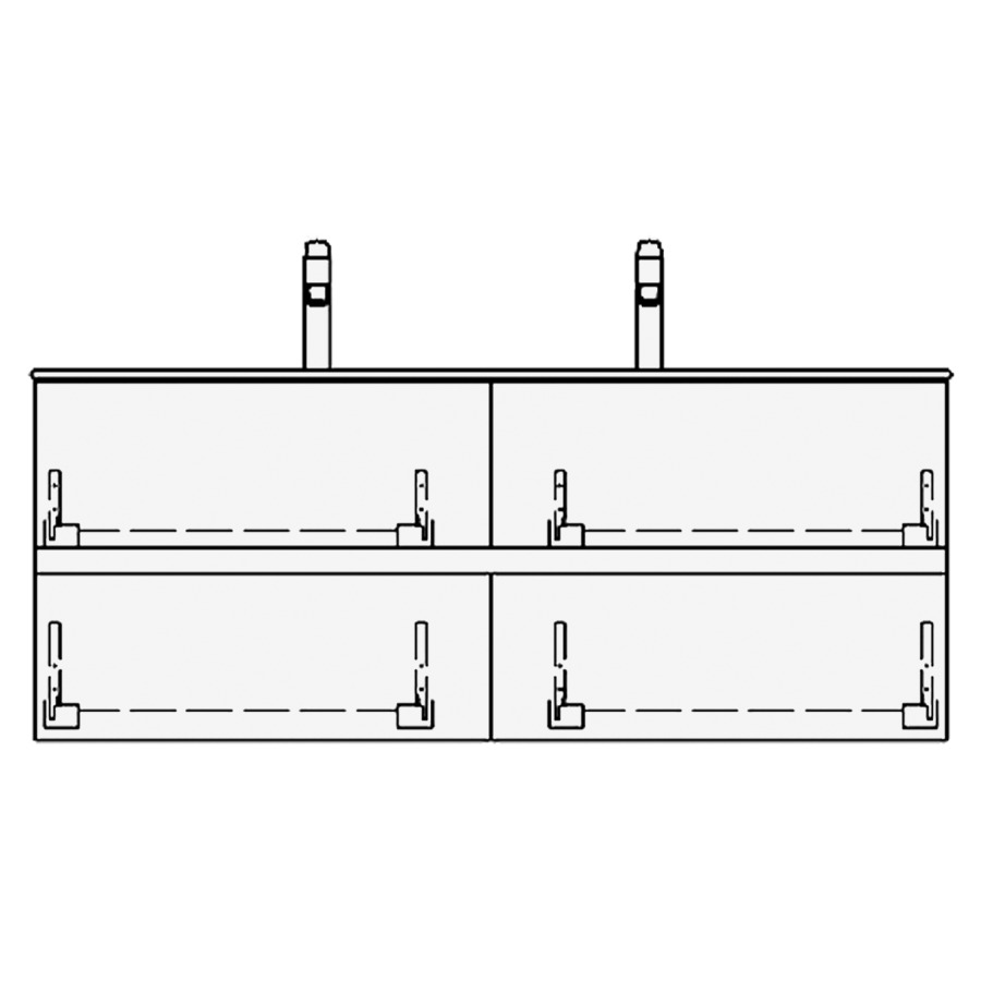 Élément inférieur STUDIO GATTO
119,0 x 48,0 x 47,0 cm
pour lavabo Studio 120 cm
avec 2 robinets
2 éléments à chacune 2 tiroirs