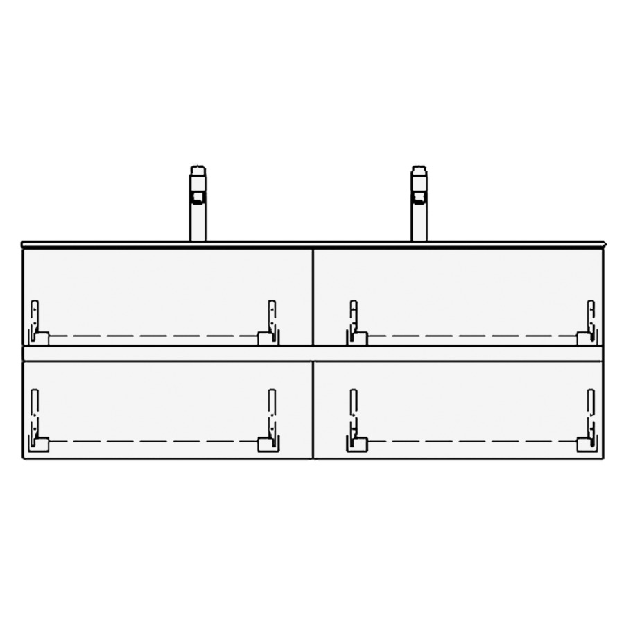 Élément inférieur STUDIO GATTO
129,0 x 48,0 x 47,0 cm
pour lavabo Studio 130 cm
avec 2 robinets
2 éléments à chacune 2 tiroirs