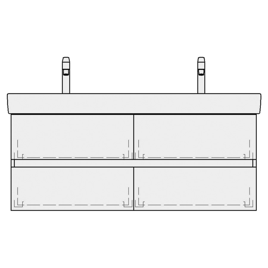Élément inférieur PRO S TORO
116,0 x 46,0 x 44,0 cm
pour lavabo double Pro S
120 cm, 2 élément à chacune
2 tiroirs