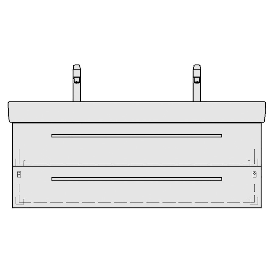 Élément inférieur PRO S TORO
116,0 x 46,0 x 44,0 cm
pour lavabo Pro S 120 cm
avec 2 robinets
élément à 2 tiroirs