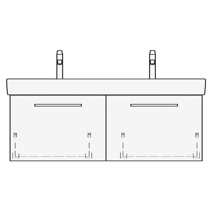 Élément inférieur PRO S TORO
116,0 x 44,0 x 44,0 cm
pour lavabo Pro S 120 cm
avec 2 robinets
2 éléments à chacune 1 tiroir