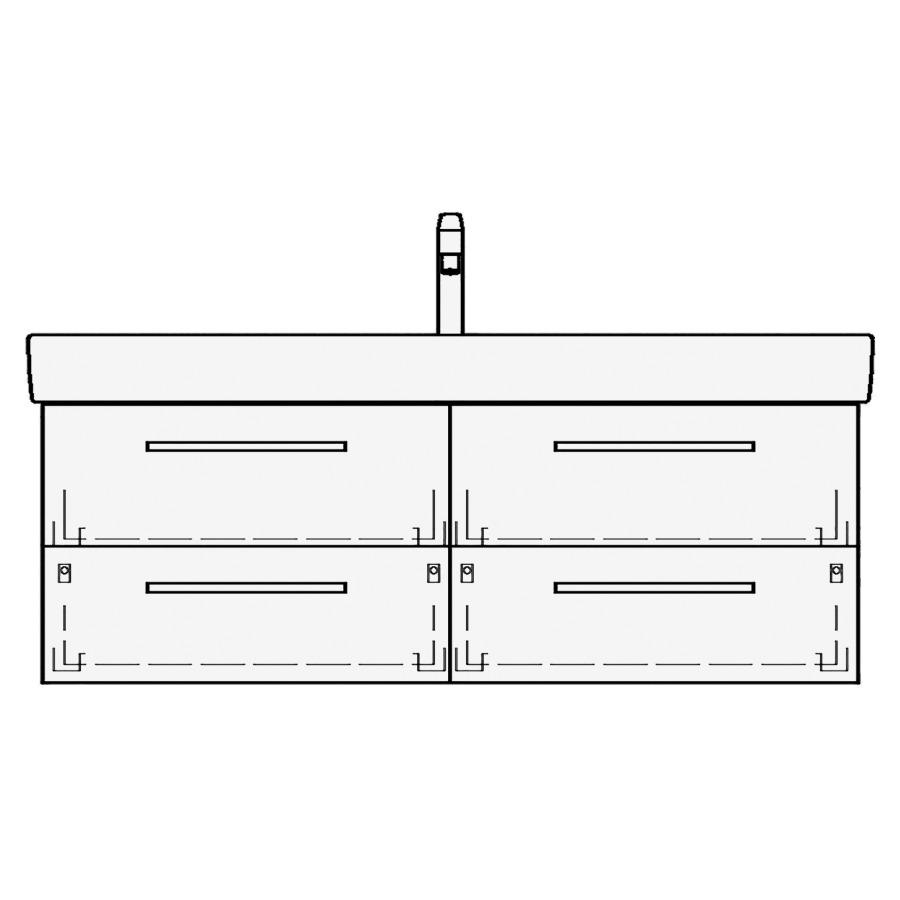 Élément inférieur PRO S TORO
116,0 x 46,0 x 44,0 cm
pour lavabo Pro S 120 cm
avec 1 robinet
2 éléments à chacune 2 tiroirs