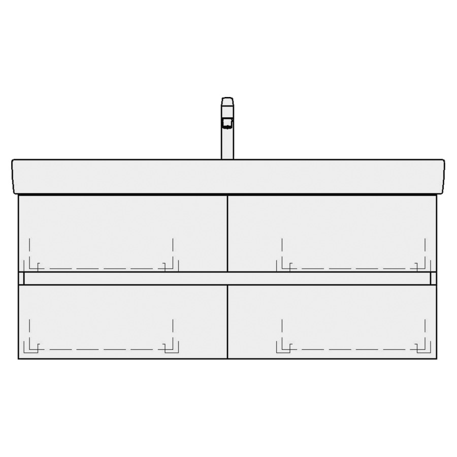 Élément inférieur PRO S TORO
116,0 x 46,0 x 44,0 cm
pour lavabo Pro S 120 cm
avec 1 robinet
2 éléments à chacune 2 tiroirs