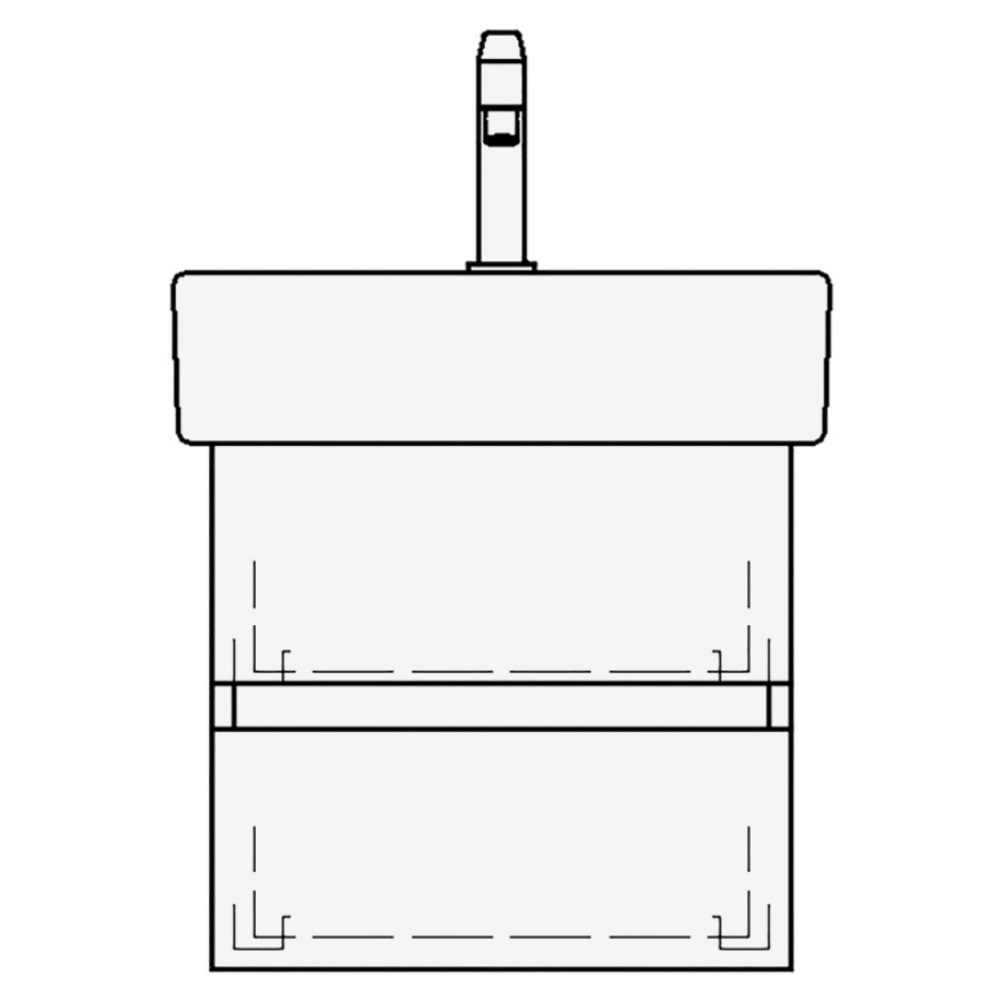 Élément inférieur VERO TORO
46,0 x 44,0 x 45,0 cm
pour lavabo Vero/Vero Air
50 cm, élément à 2 tiroirs
