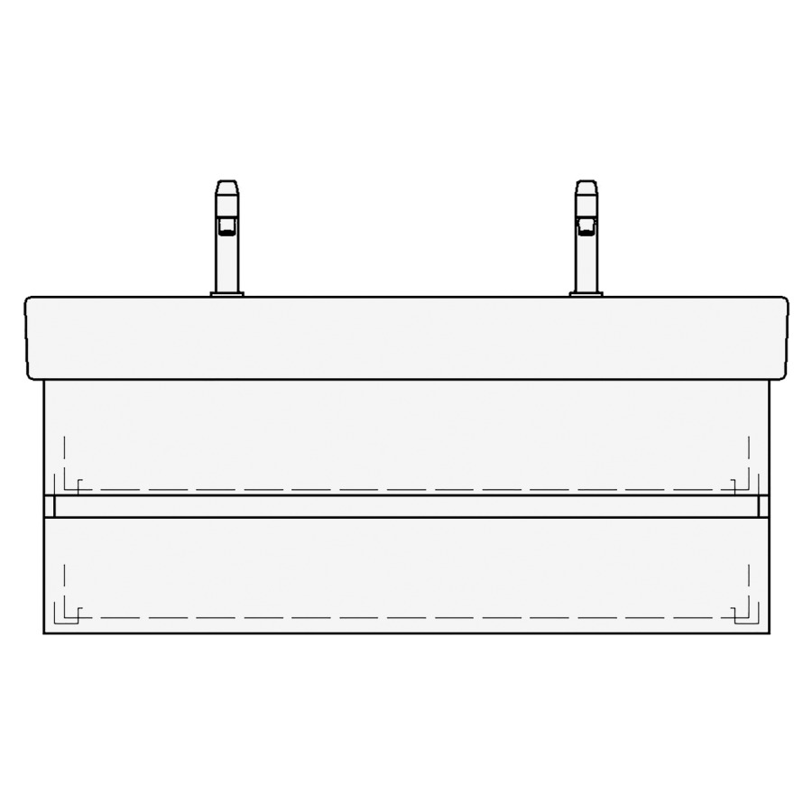 Élément inférieur VERO TORO
116,0 x 40,0 x 45,0 cm
pour lavabo Vero/Vero Air
120 cm avec 2 robinets
élément à 2 tiroirs