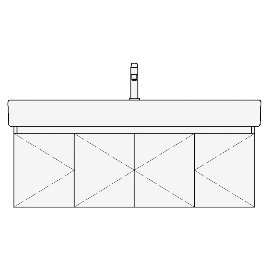 Élément inférieur VERO TORO
121,0 x 40,0 x 47,0 cm
pour lavabo Vero 125 cm
avec 1 robinet
armoire de tablette, 4 portes
sans tablette