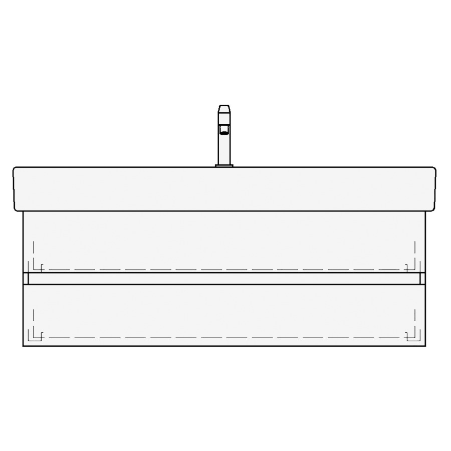 Élément inférieur VERO TORO
121,0 x 44,0 x 47,0 cm
pour lavabo Vero 125 cm
avec 1 robinet, élément à
2 tiroirs