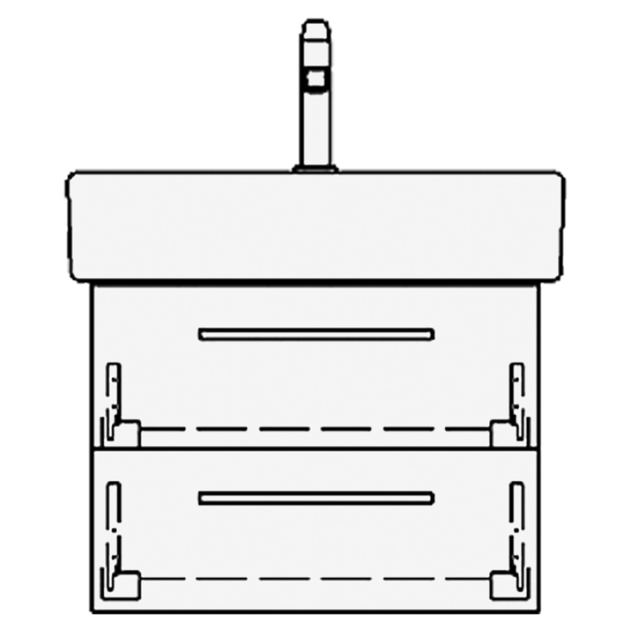 Élément inférieur VERO RANA
56,0 x 40,0 x 45,0 cm
pour lavabo Vero/Vero Air
60 cm, élément à 2 tiroirs
