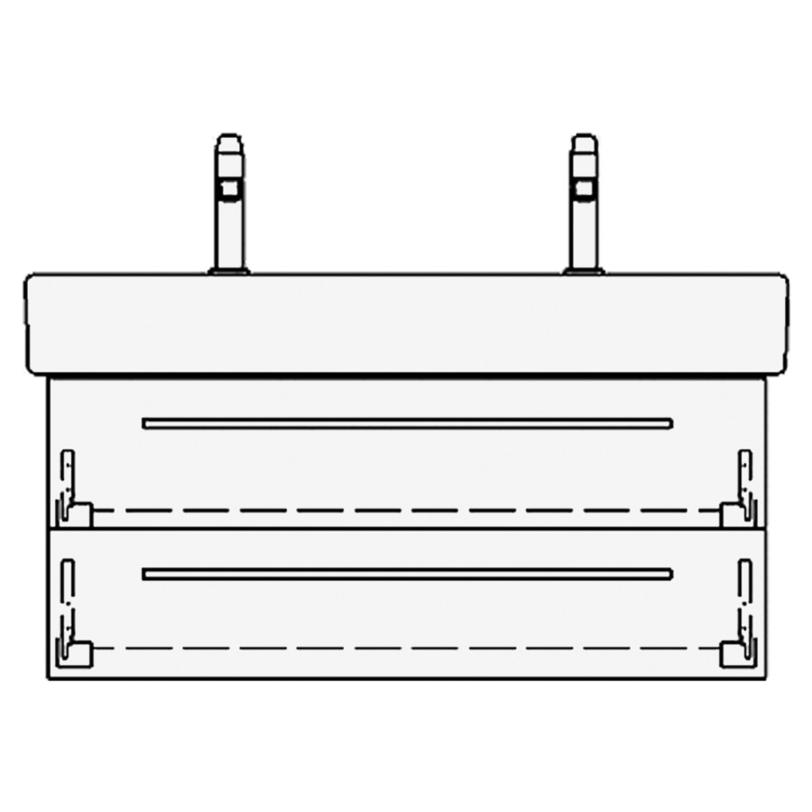 Élément inférieur VERO RANA
96,0 x 40,0 x 45,0 cm
pour lavabo Vero/Vero Air
100 cm, avec 2 robinets
élément à 2 tiroirs