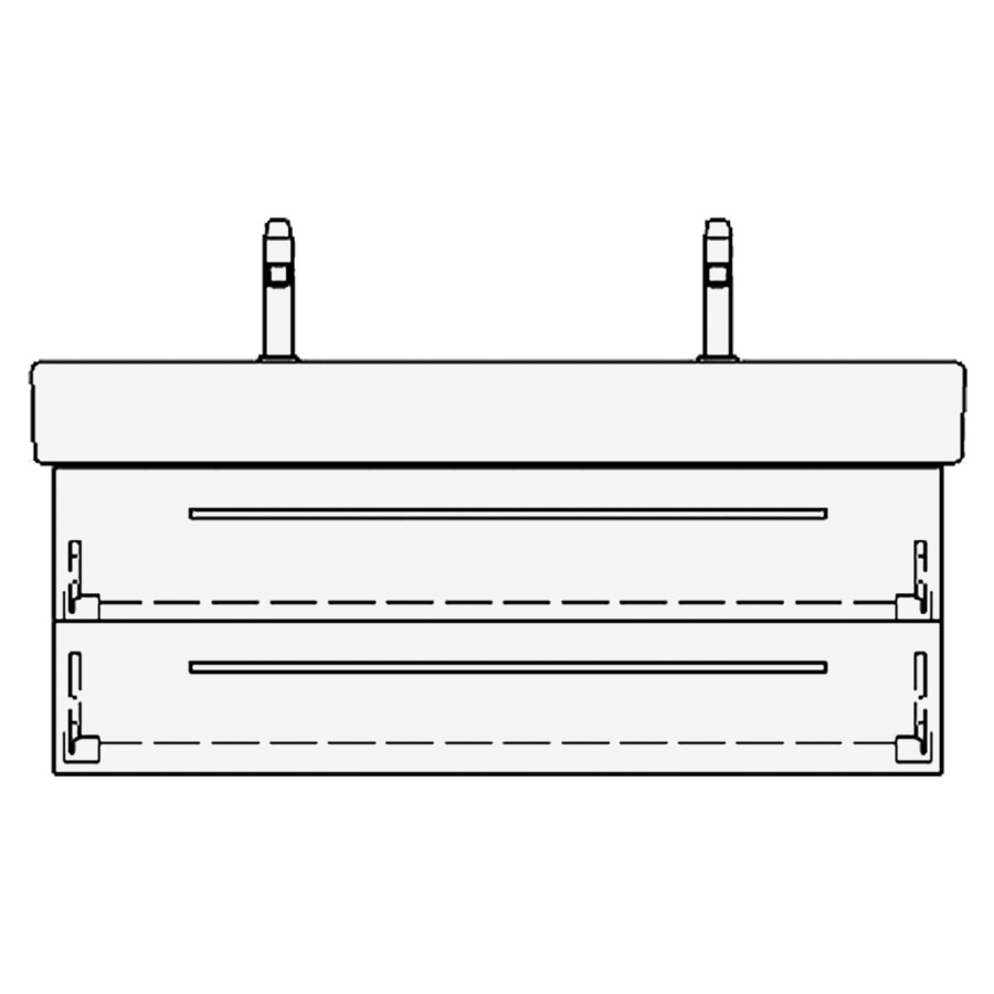 Élément inférieur VERO RANA
116,0 x 40,0 x 45,0 cm
pour lavabo Vero/Vero Air
120 cm, avec 2 robinets
élément à 2 tiroirs