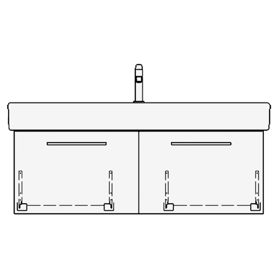 Élément inférieur VERO RANA
121,0 x 40,0 x 47,0 cm
pour lavabo Vero 125 cm
avec 1 robinet, 2 éléments à
chacune 1 tiroir