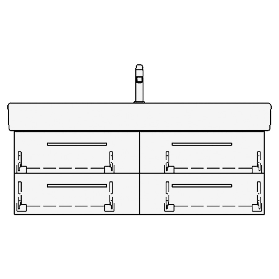 Élément inférieur VERO RANA
121,0 x 40,0 x 47,0 cm
pour lavabo Vero 125 cm
avec 1 robinet, 2 éléments à
chacune 2 tiroirs