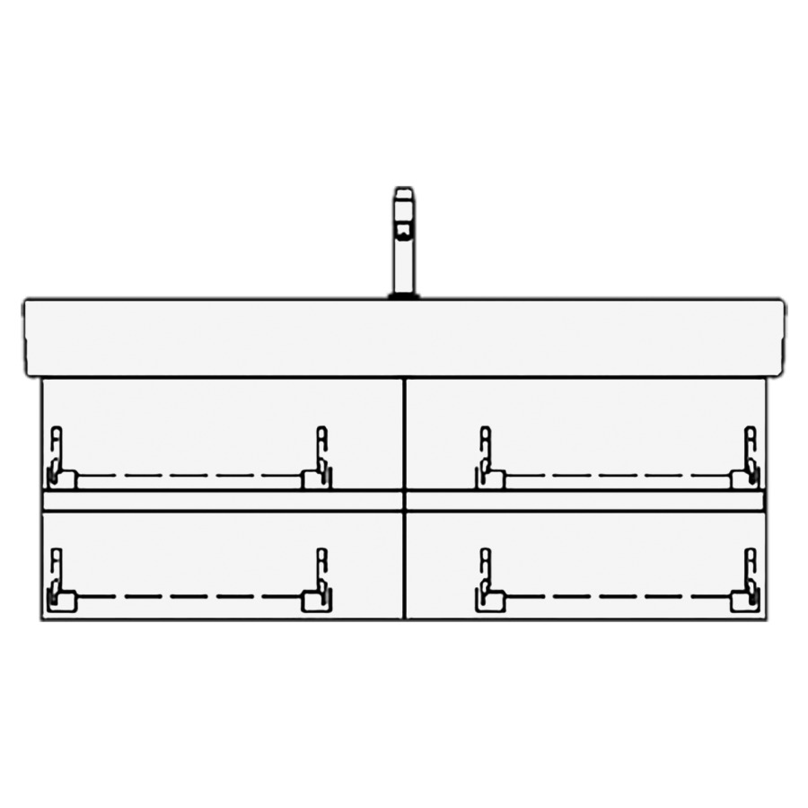 Élément inférieur VERO GATTO
121,0 x 40,0 x 47,0 cm
pour lavabo Vero 125 cm
avec 1 robinet, 2 éléments à
chacune 2 tiroirs
