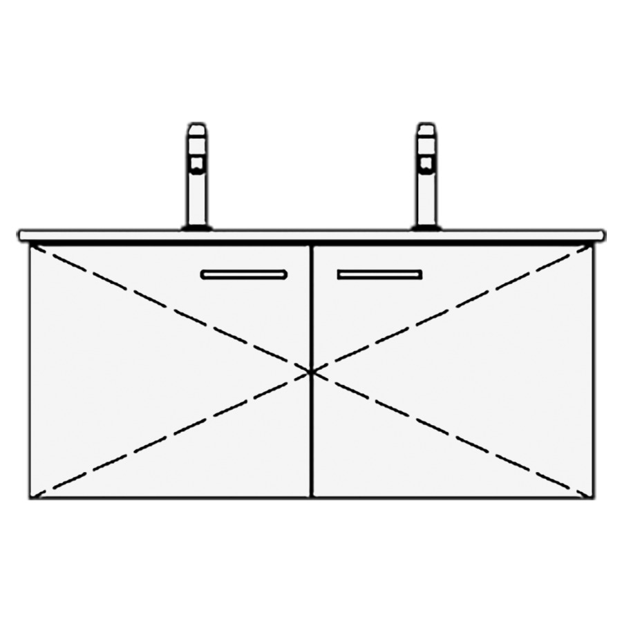 Élément inférieur VENTICELLO
TORO
96,0 x 48,0 x 48,5 cm
pour lavabo Venticello 100 cm
avec 2 robinetterie, armoire
de tablette, 2 portes
sans tablette