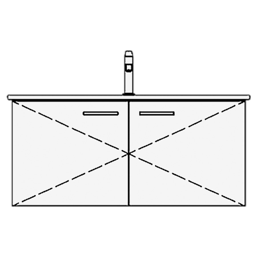 Élément inférieur VENTICELLO
TORO
96,0 x 48,0 x 48,5 cm
pour lavabo Venticello 100 cm
avec 1 robinetterie
armoire de tablette, 2 portes
sans tablette