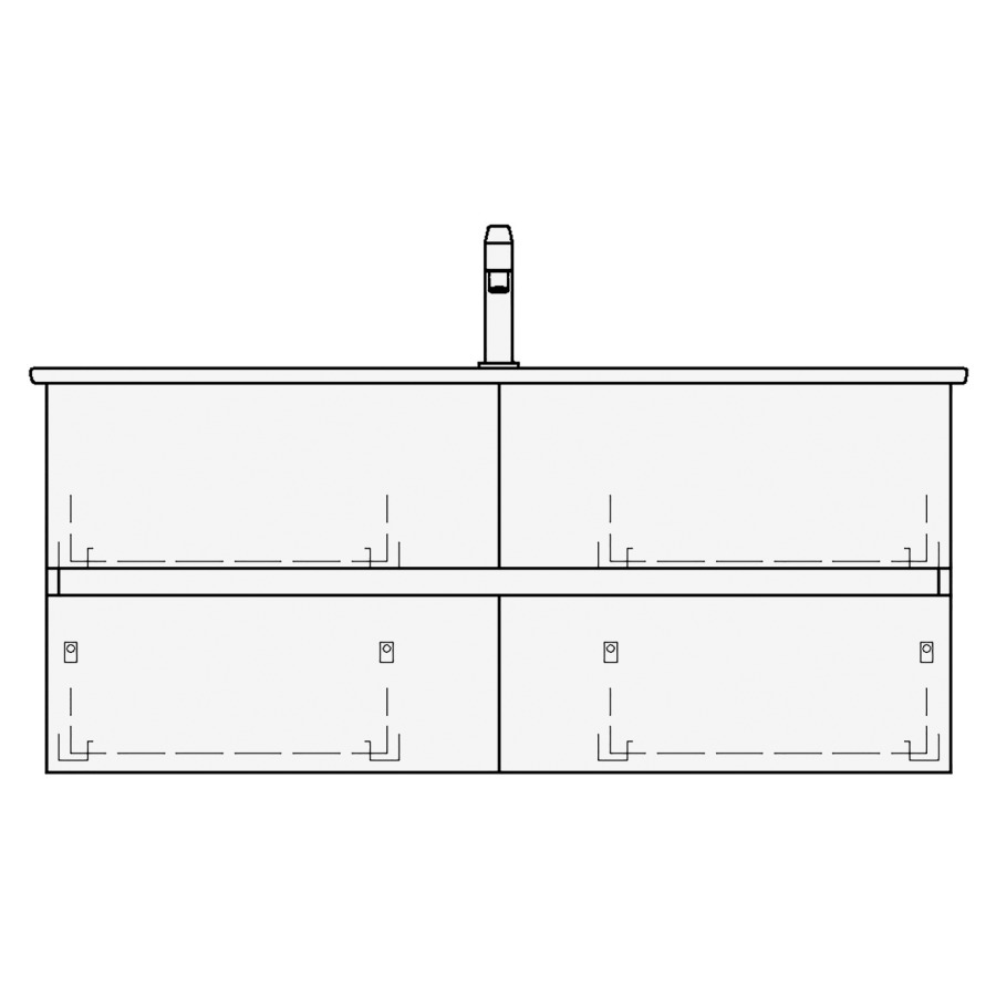 Élément inférieur VENTICELLO
TORO
116,0 x 54,0 x 48,5 cm
pour lavabo Venticello 120 cm
avec 1 robinetterie
2 éléments à chacune 2 tiroirs