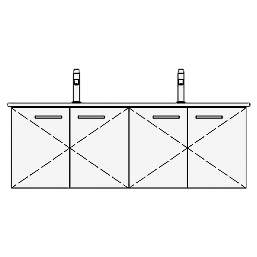 Élément inférieur VENTICELLO
TORO
126,0 x 48,0 x 48,5 cm
pour lavabo double Venticello
130 cm, 2 armoires de tablette
à chacune 2 portes, sans
tablette