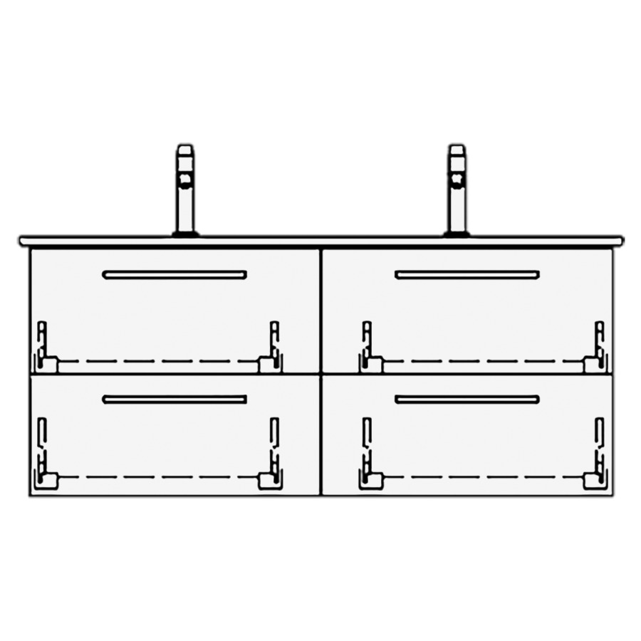 Élément inférieur VENTICELLO
RANA
116,0 x 50,0 x 48,5 cm
pour lavabo Venticello 120 cm
avec 2 robinetterie
2 éléments à chacune 2 tiroirs