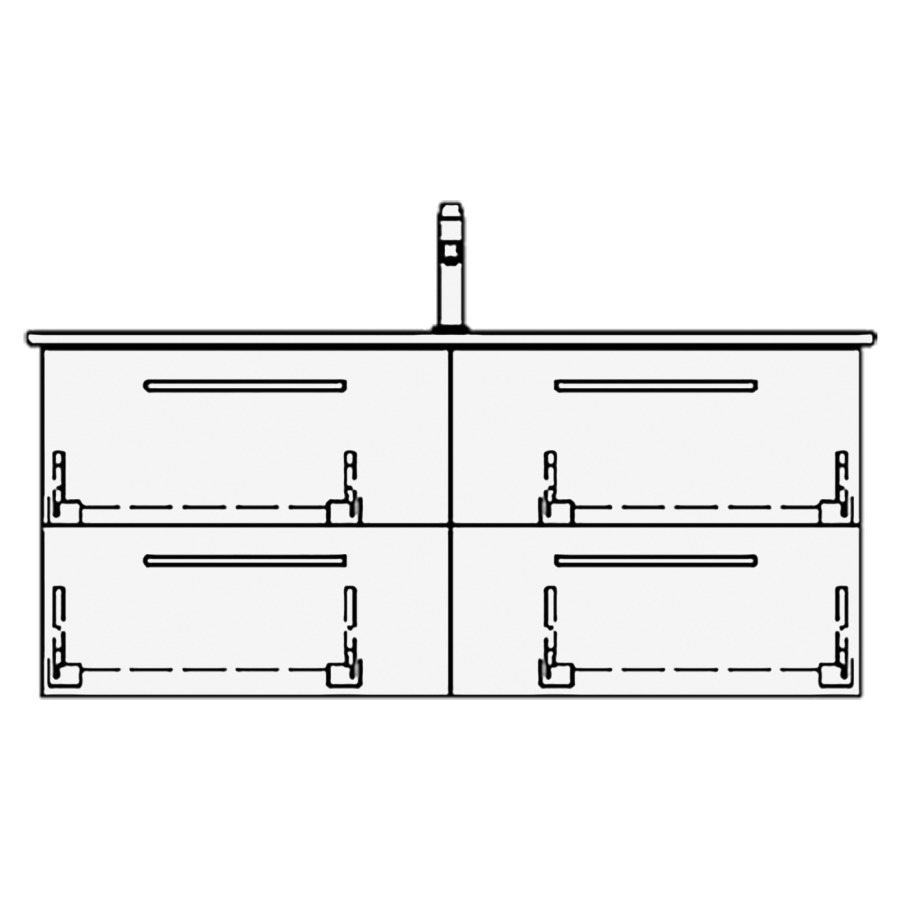 Élément inférieur VENTICELLO
RANA
116,0 x 50,0 x 48,5 cm
pour lavabo Venticello 120 cm
avec 1 robinetterie
2 éléments à chacune 2 tiroirs