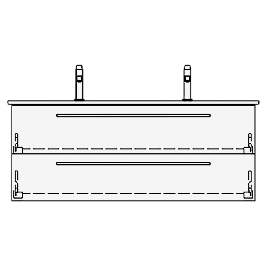 Élément inférieur VENTICELLO
RANA
126,0 x 50,0 x 48,5 cm
pour lavabo double  Venticello
130 cm, élément à 2 tiroirs