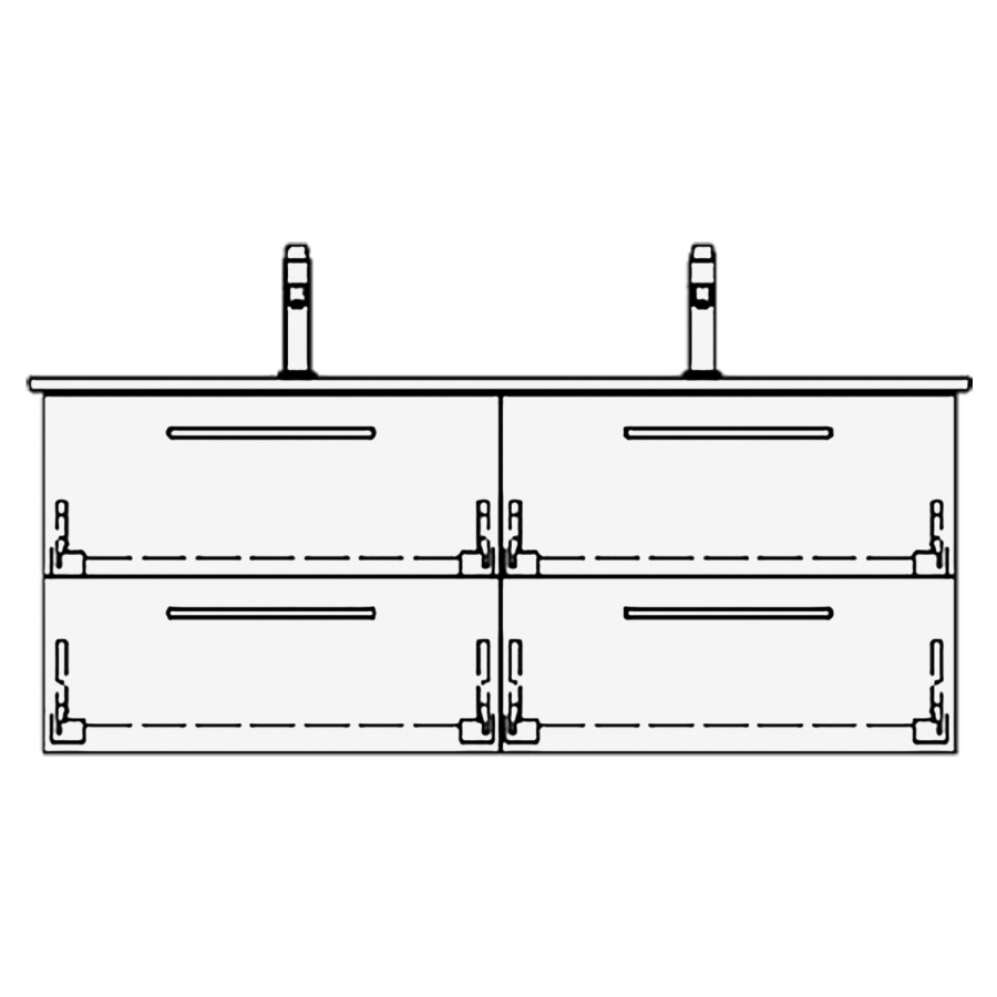 Élément inférieur VENTICELLO
RANA
126,0 x 50,0 x 48,5 cm
pour lavabo double Venticello
130 cm, 2 éléments à chacune
2 tiroirs