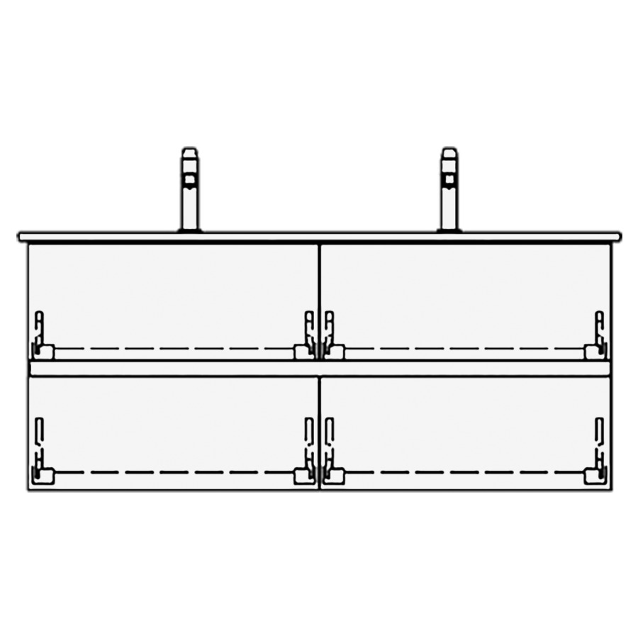 Élément inférieur VENTICELLO
GATTO
126,0 x 54,0 x 48,5 cm
pour lavabo double Venticello
130 cm, 2 éléments à chacune 2
tiroirs