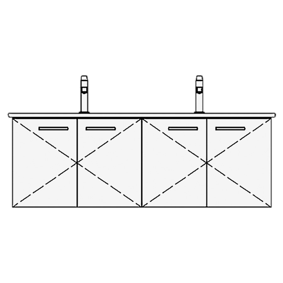 Élément inférieur ME BY
STARCK TORO
128,0 x 50,0 x 48,0 cm
pour lavabo double Me by
Starck 130, 2 armoires de
tablette à chacune 2 portes
sans tablette