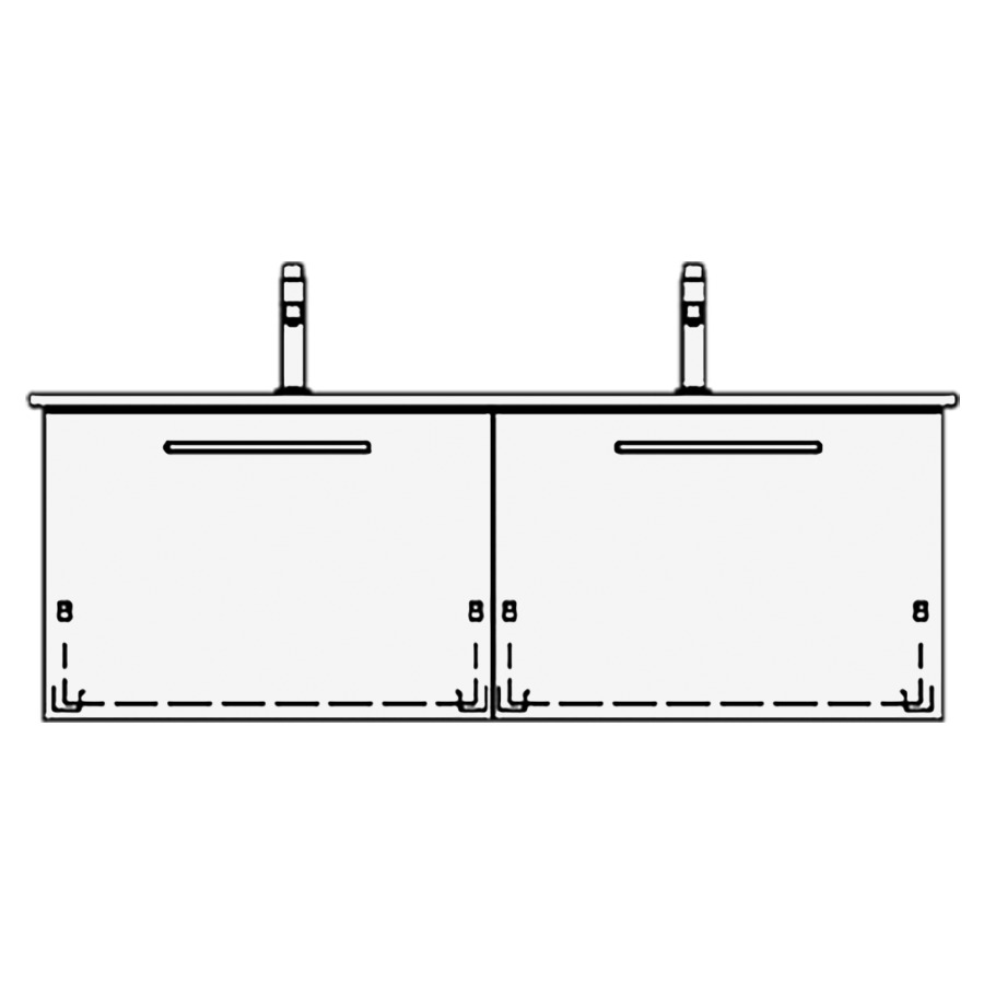 Élément inférieur ME BY
STARCK TORO
128,0 x 50,0 x 48,0 cm
pour lavabo double Me by
Starck 130, 2 éléments à
chacune 1 tiroir