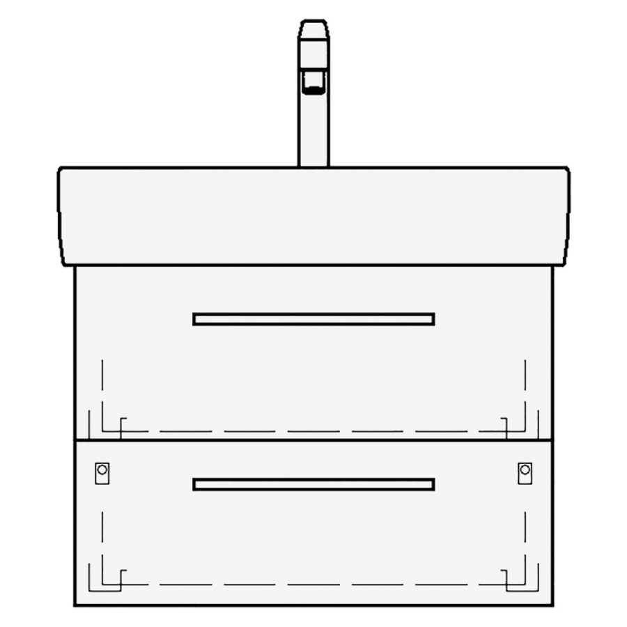 Élément inférieur VAL TORO
55,0 x 44,0 x 40,0 cm
pour lavabo Val 60 cm
élément à 2 tiroirs