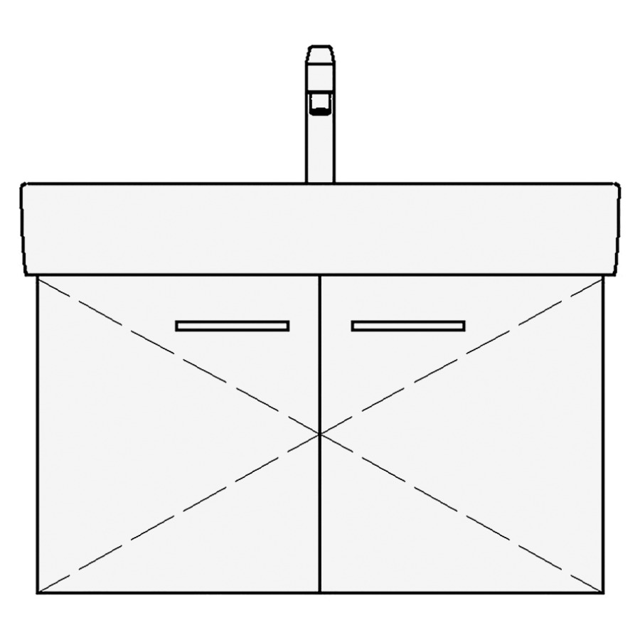 Élément inférieur VAL TORO
70,0 x 44,0 x 40,0 cm
pour lavabo Val 75 cm
armoire de tablette, 2 portes
sans tablette