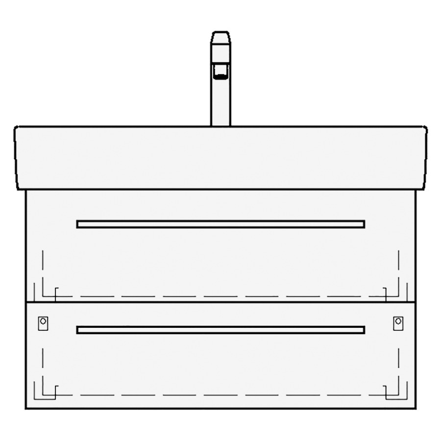 Élément inférieur VAL TORO
70,0 x 44,0 x 40,0 cm
pour lavabo Val 75 cm
élément à 2 tiroirs