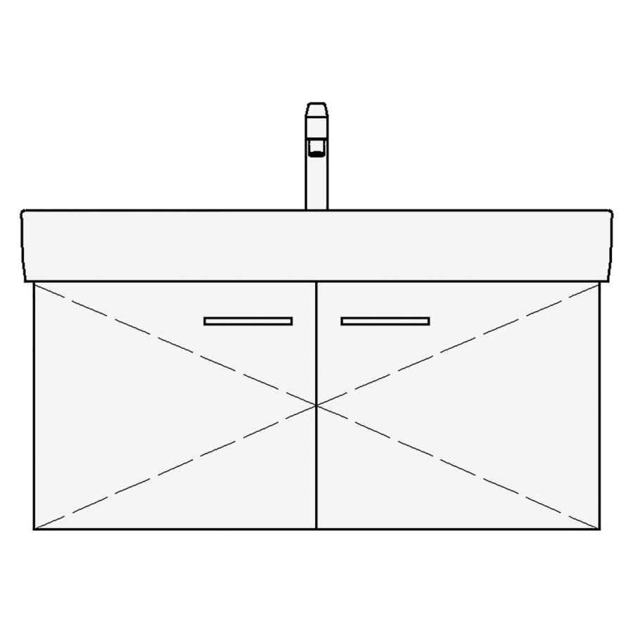 Élément inférieur VAL TORO
90,0 x 44,0 x 40,0 cm
pour lavabo Val 95 cm
armoire de tablette, 2 portes
sans tablette
