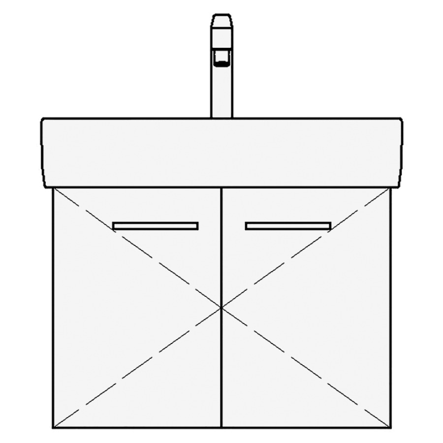 Élément inférieur VAL ASINO
55,0 x 44,0 x 40,0 cm
pour lavabo Val 60 cm
armoire de tablette, 2 portes
sans tablette