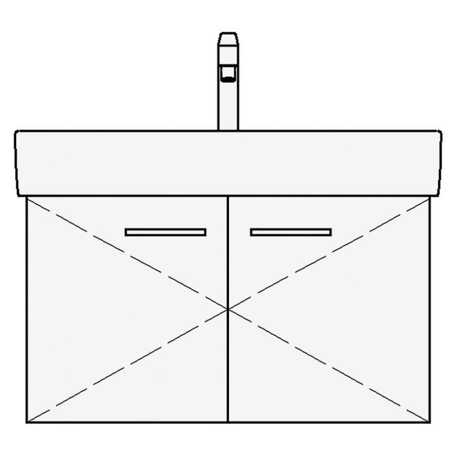 Élément inférieur VAL ASINO
70,0 x 44,0 x 40,0 cm
pour lavabo Val 75 cm
armoire de tablette, 2 portes
sans tablette