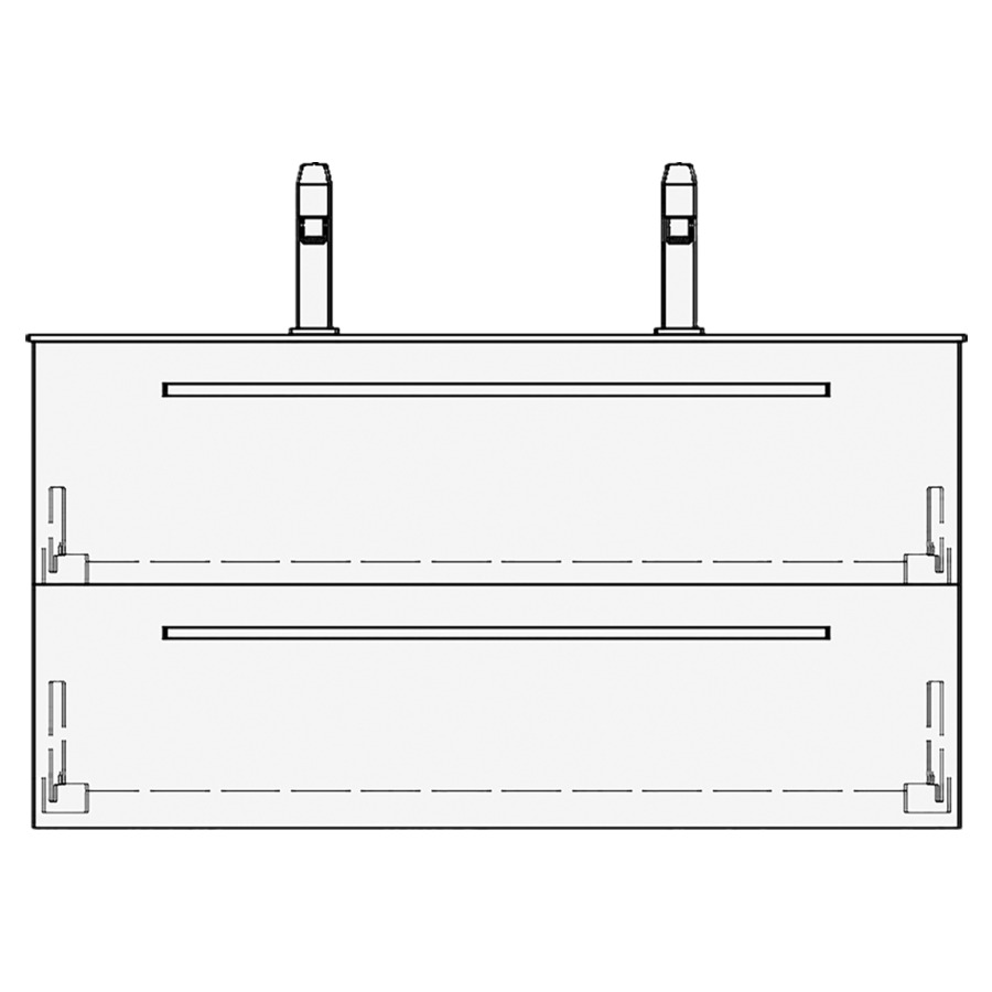 Élément inférieur FINION RANA
99,0 x 52,0 x 49,5 cm
pour lavabo Finion 100 cm
avec 2 robinets, élément à
2 tiroirs