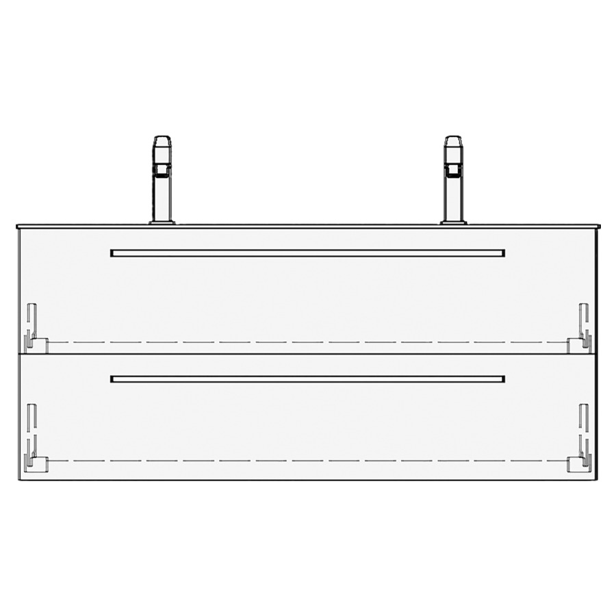 Élément inférieur FINION RANA
119,0 x 52,0 x 49,5 cm
pour lavabo Finion 120 cm
avec 2 robinets, élément à
2 tiroirs