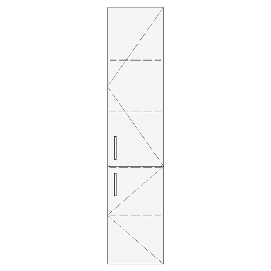Armoire haute RANA
35,0 x 180,0 x 35,0 cm
armoire de tablette, 2 portes
charnières à droite
tablette en verre inclus