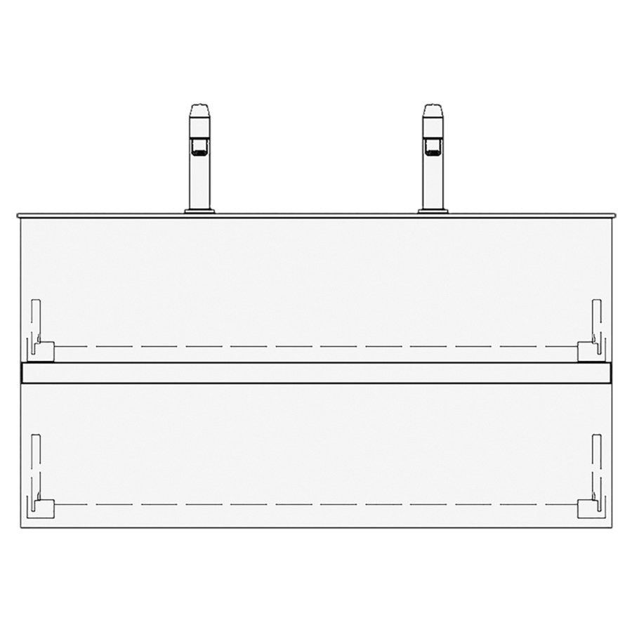 Élément inférieur FINION GATTO
99,0 x 52,0 x 49,5 cm
pour lavabo Finion 100 cm
avec 2 robinets
élément à 2 tiroirs