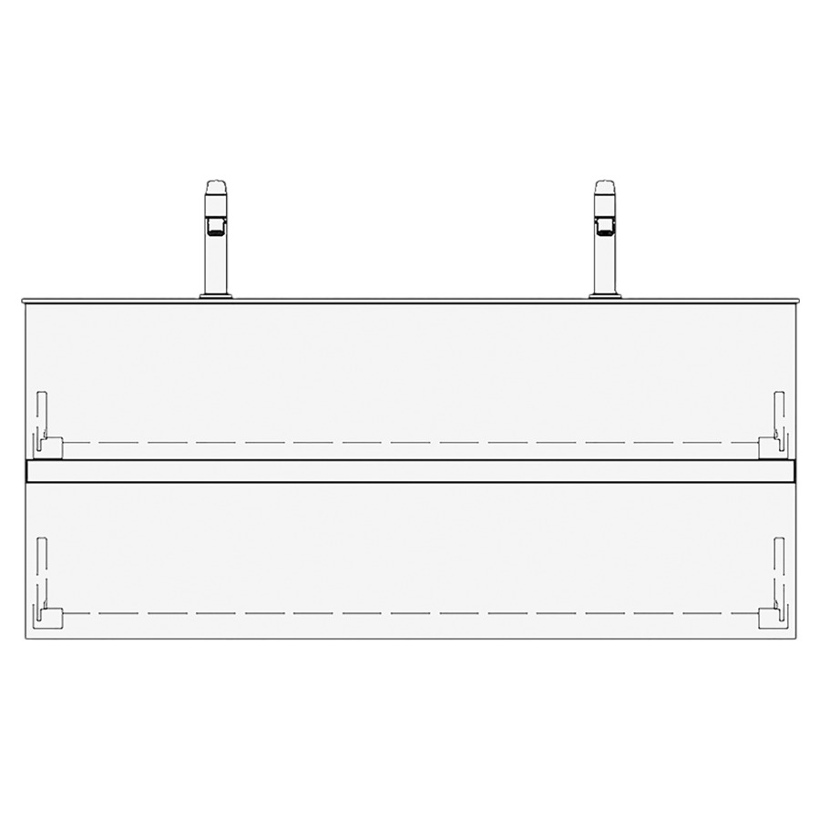 Élément inférieur FINION GATTO
119,0 x 52,0 x 49,5 cm
pour lavabo Finion 120 cm
avec 2 robinets
élément à 2 tiroirs