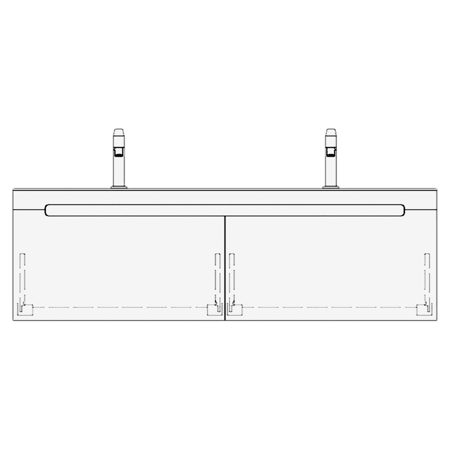 Élément inférieur LORO
130,0 x 40,0 x 55,0 cm
2 éléments à chacune 1 tiroir
pour 2 lavabos