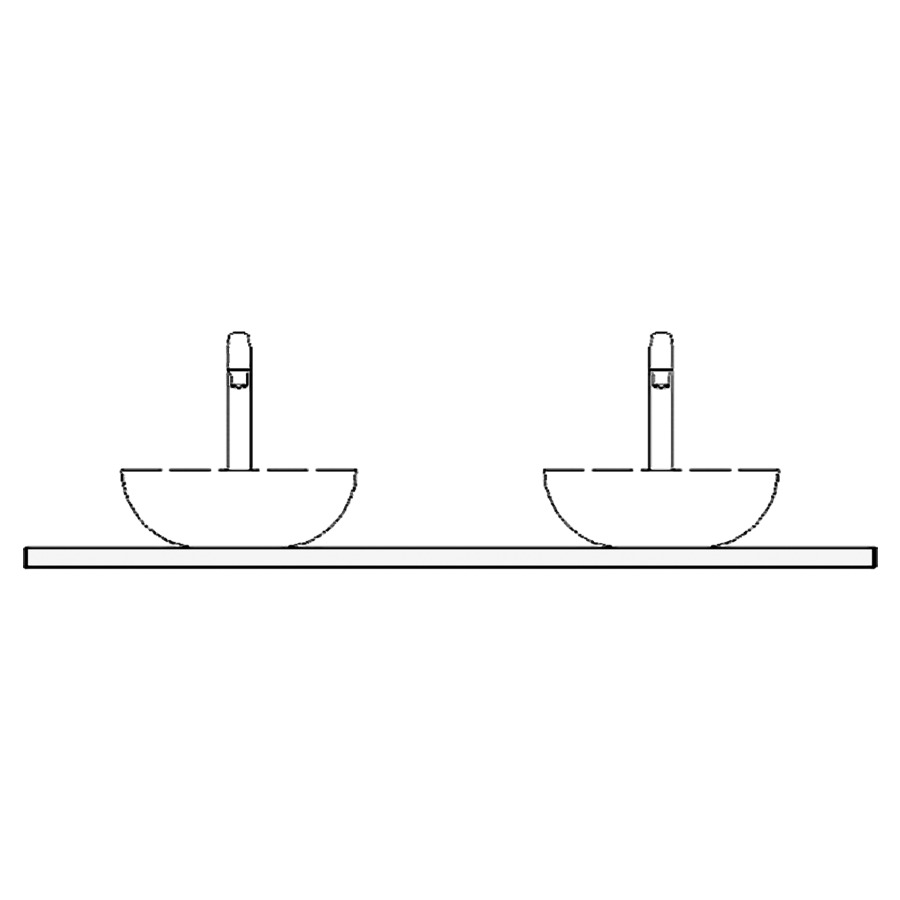 Table de lavabo LORO
stratifié
130,4 x 55,2 x 0,6 cm
pour 2 lavabos, bords noirs