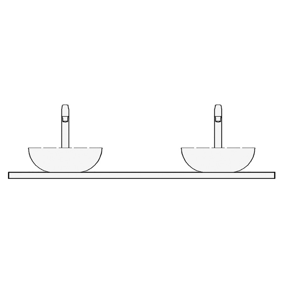Table de lavabo LORO
stratifié
150,4 x 55,2 x 0,6 cm
pour 2 lavabos, bords noirs