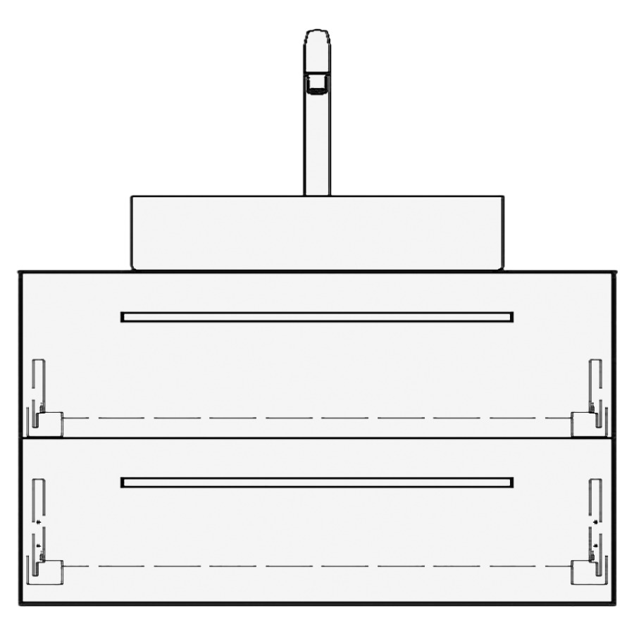 Meuble avec lavabo ALETA
table de lavabo et élément
inférieur
65,0-100,0 x 40,0 x 55,0 cm
élément à 2 tiroirs, pour
1 lavabo à poser au milieu