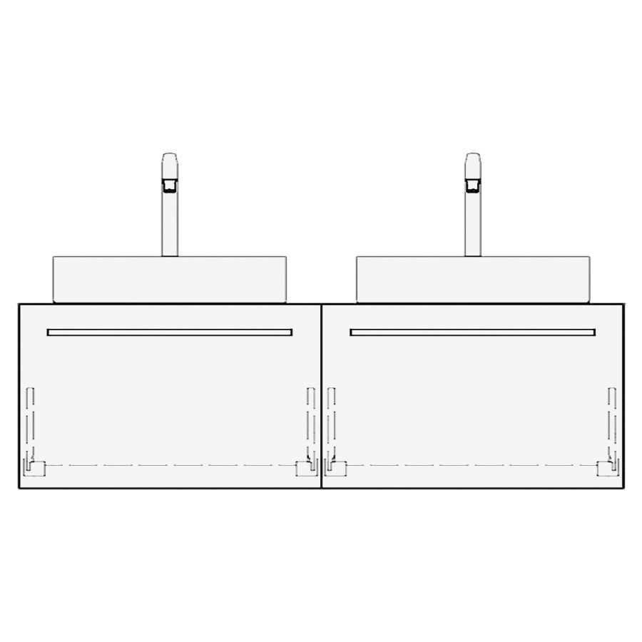 Meuble avec lavabo ALETA
table de lavabo et élément
inférieur
120,0-150,0 x 40,0 x 55,0 cm
2 éléments à chacune 1 tiroir
pour 2 lavabos