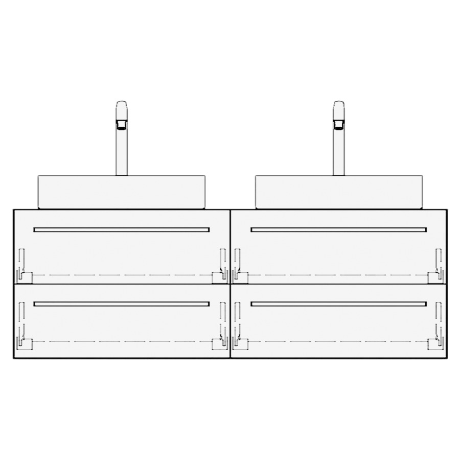 Meuble avec lavabo ALETA
table de lavabo et élément
inférieur
120,0-150,0 x 40,0 x 55,0 cm
2 éléments à chacune 2 tiroirs
pour 2 lavabos