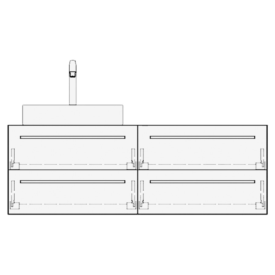 Meuble avec lavabo ALETA
table de lavabo et élément
inférieur
120,0-150,0 x 40,0 x 55,0 cm
2 éléments à chacune 2 tiroirs
pour 1 lavabo à poser
à gauceh ou à droite